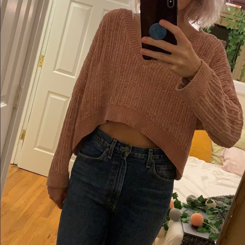 Urban Outfitters cropped chenille sweater